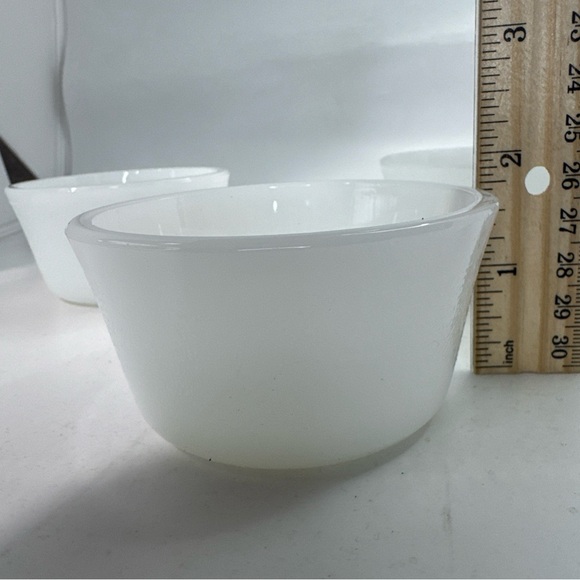 Vintage GlasBake White Milk Glass Ramekin Custard Cups Set of 5 - Picture 5 of 6